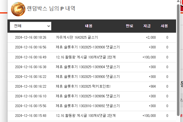 활동포 감사합니다 ~~갑자기 또 포인트 부자^^