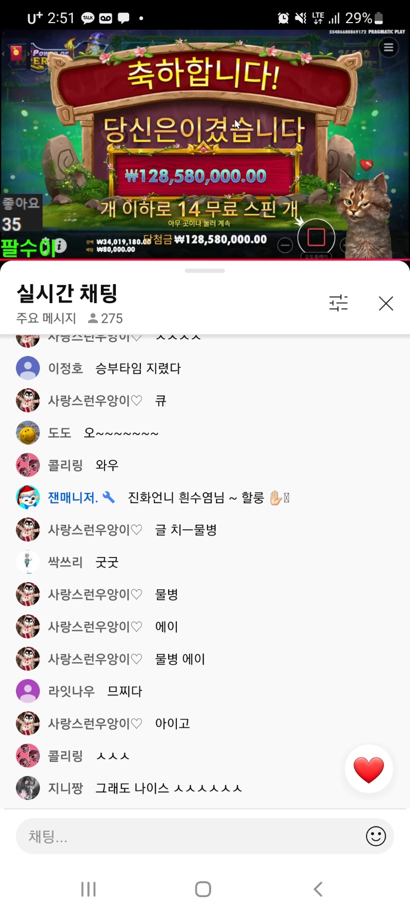 양형 멀린 고생끝에 복수!