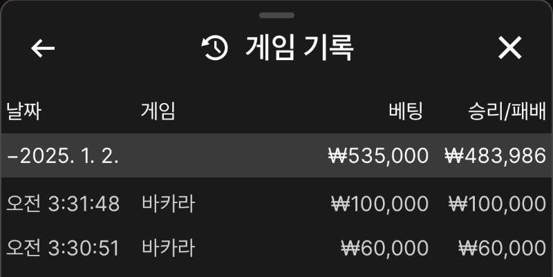 새벽 바카라