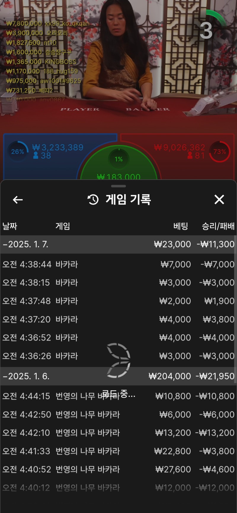 바카라 짜투리 ~