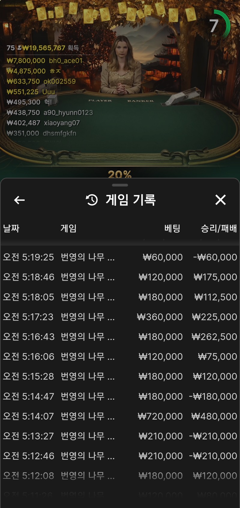 바카라6연승