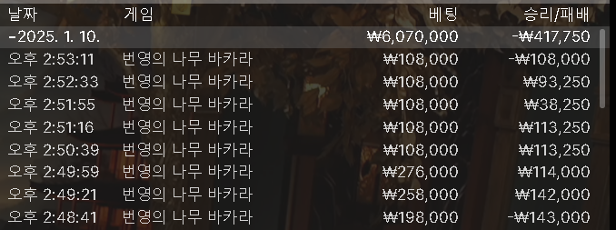 바카라 6연승
