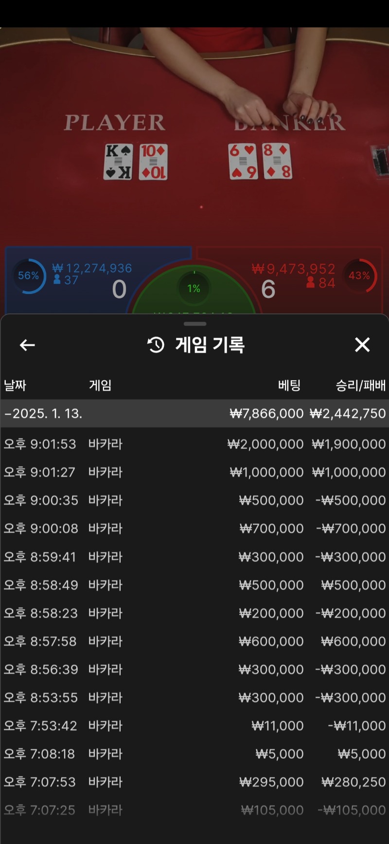 바카라 수익