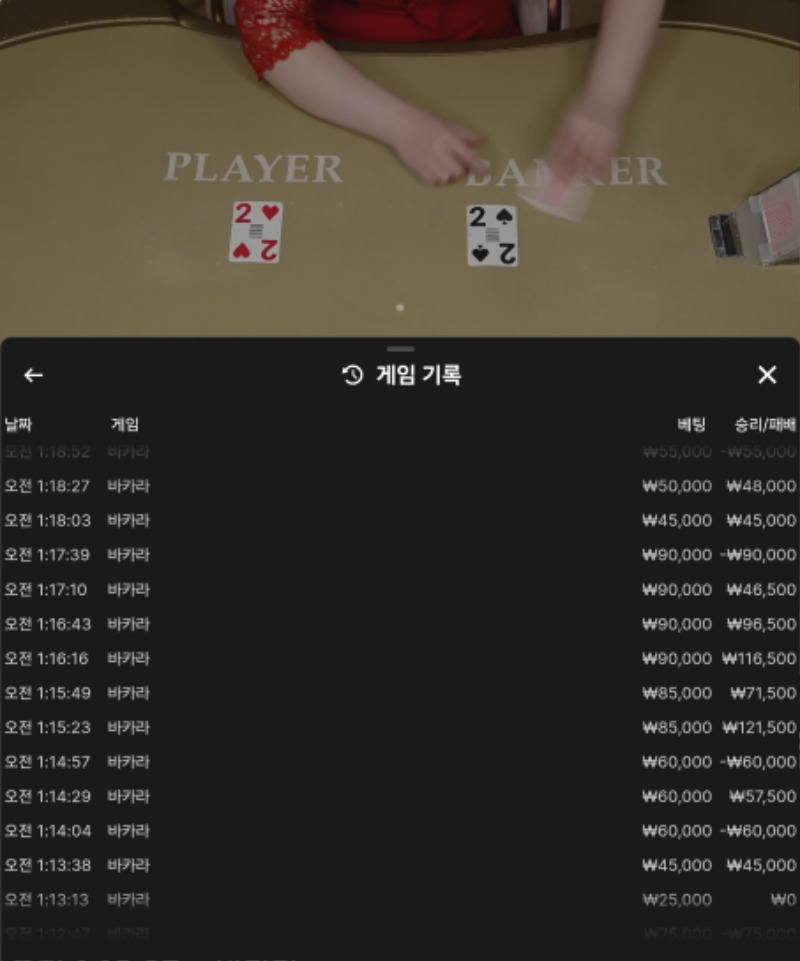 바카라 5연승