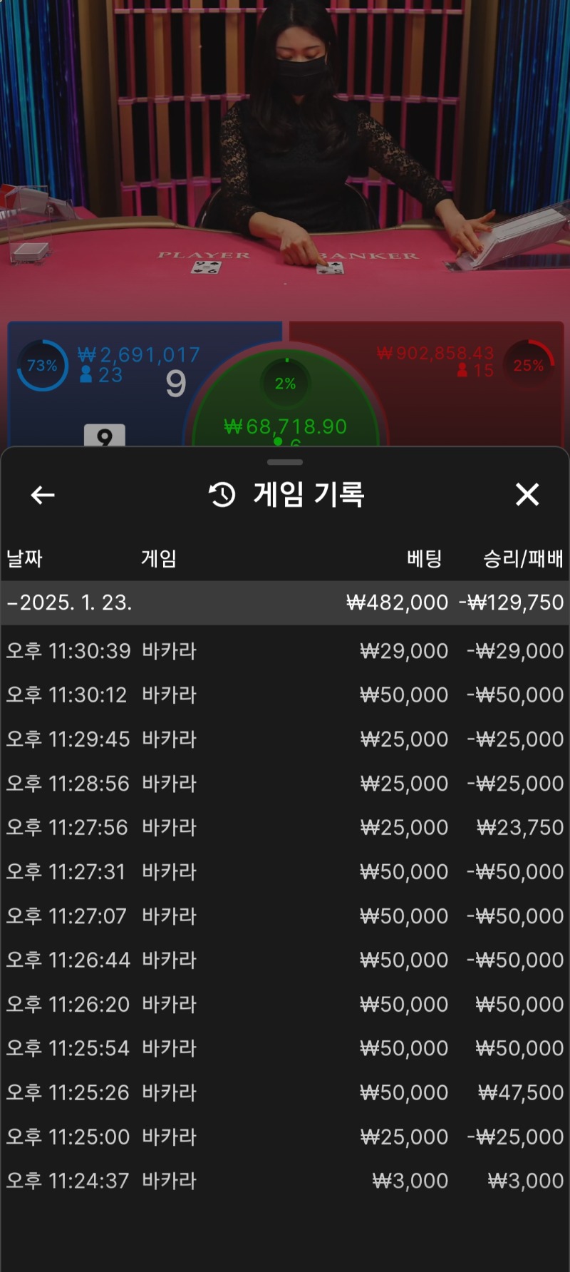 오늘은 날이 아니네요.바카라 꽝이네요.ㅋㅋ