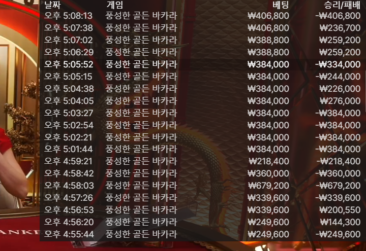 바카라 연속8연패
