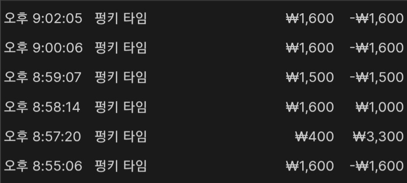 펑키타임 1숫자빼고 다 배팅인데..ㅎㅎ