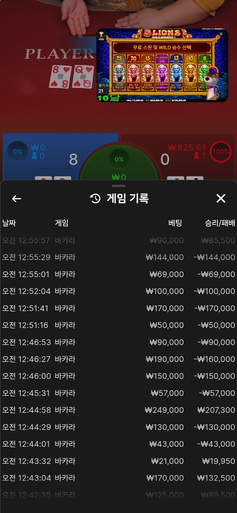 바카라8연패