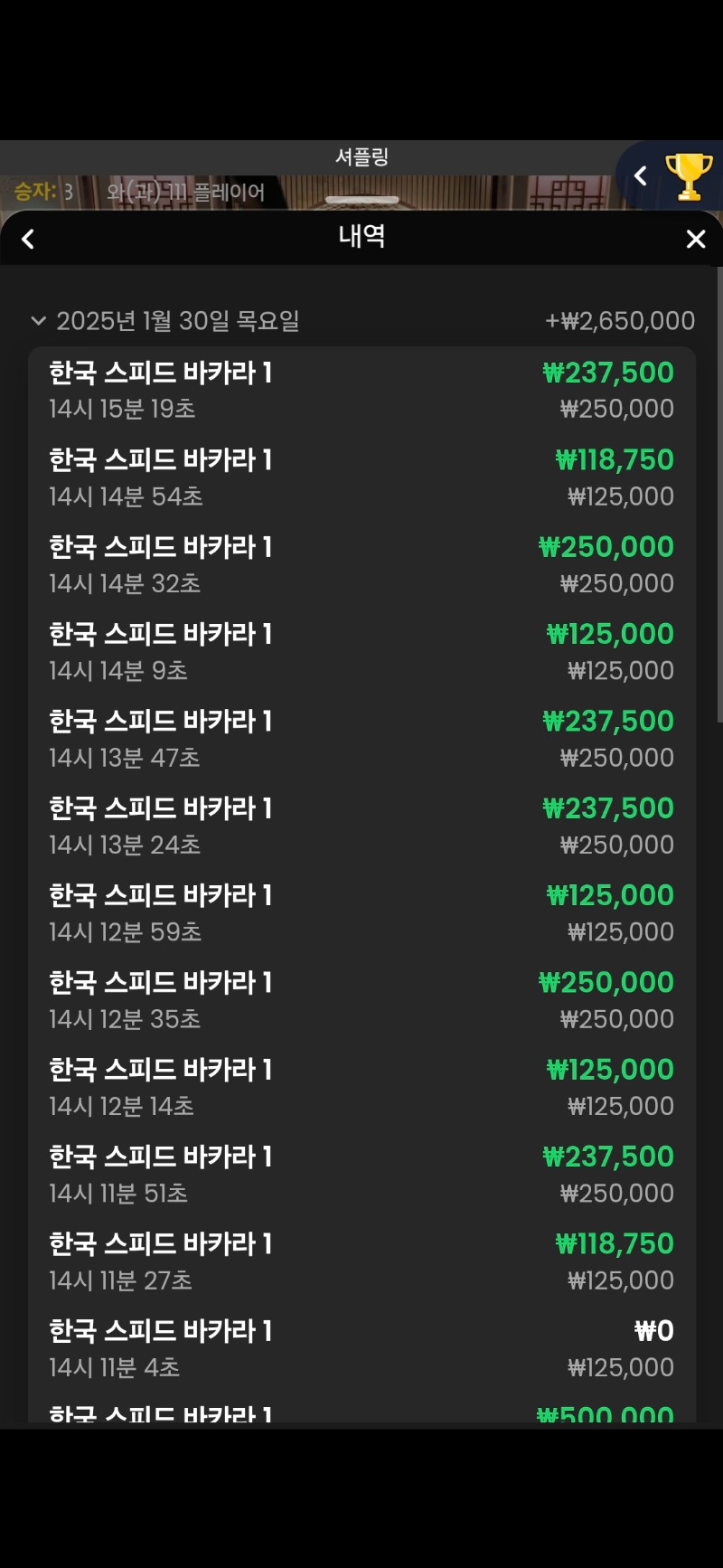 바카라 11연승