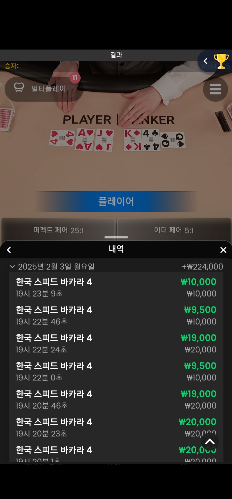 바카라 14연승