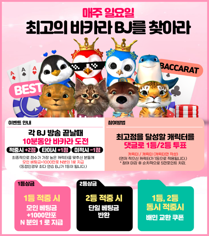 [6월8일] 최고의 바카라 BJ를 맞춰라 32회차