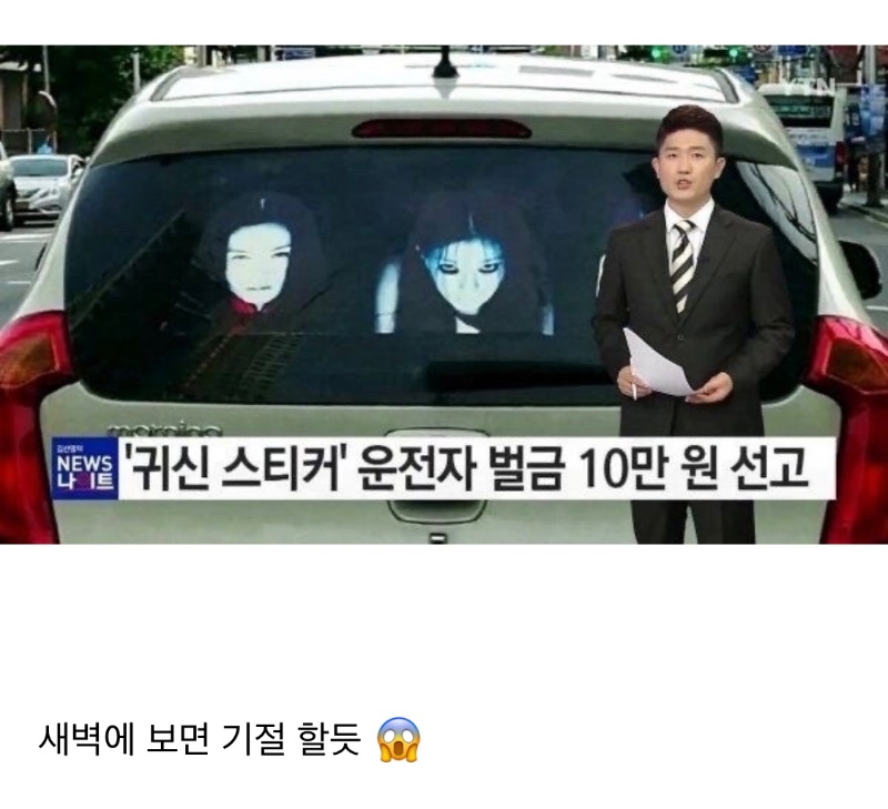 차량에 귀신 스티커 벌금 10만원