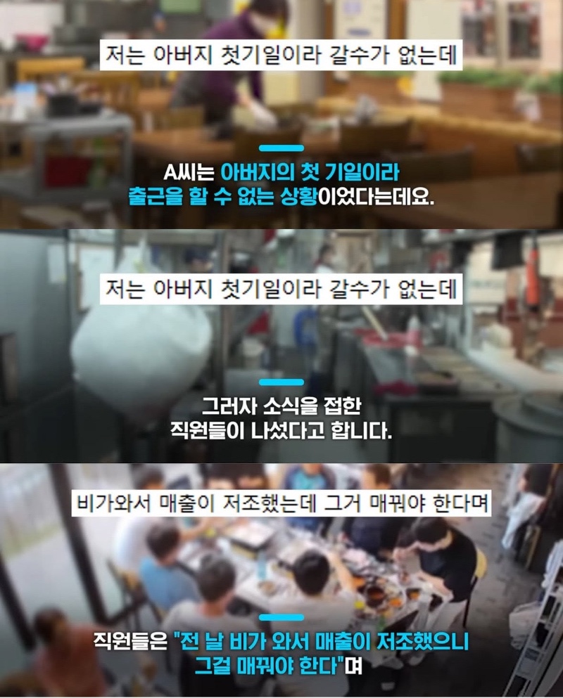 가게 휴무날 맘대로 오픈한 직원들