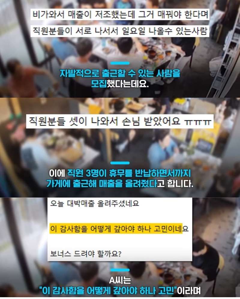 가게 휴무날 맘대로 오픈한 직원들
