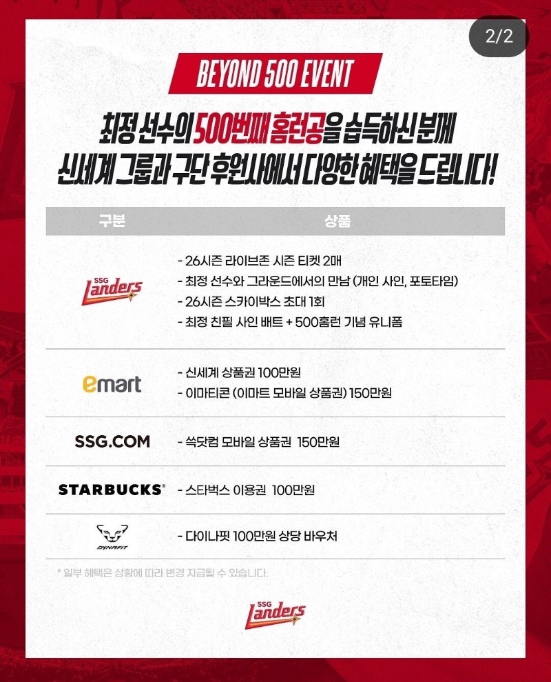 최정 KBO 최초 500호 홈런볼 이벤트