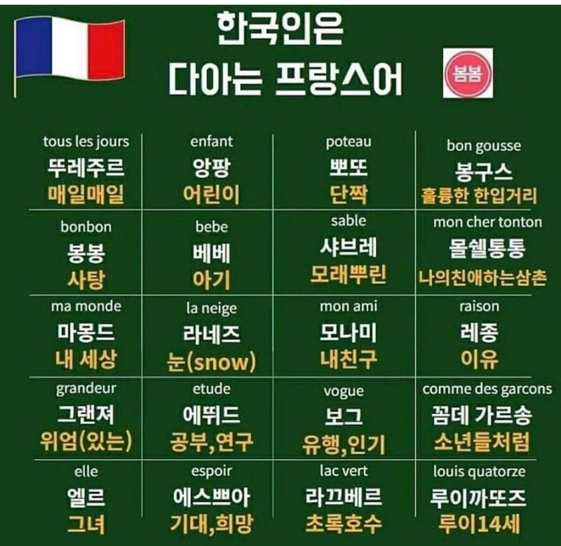 한국인은 다 아는 프랑스어