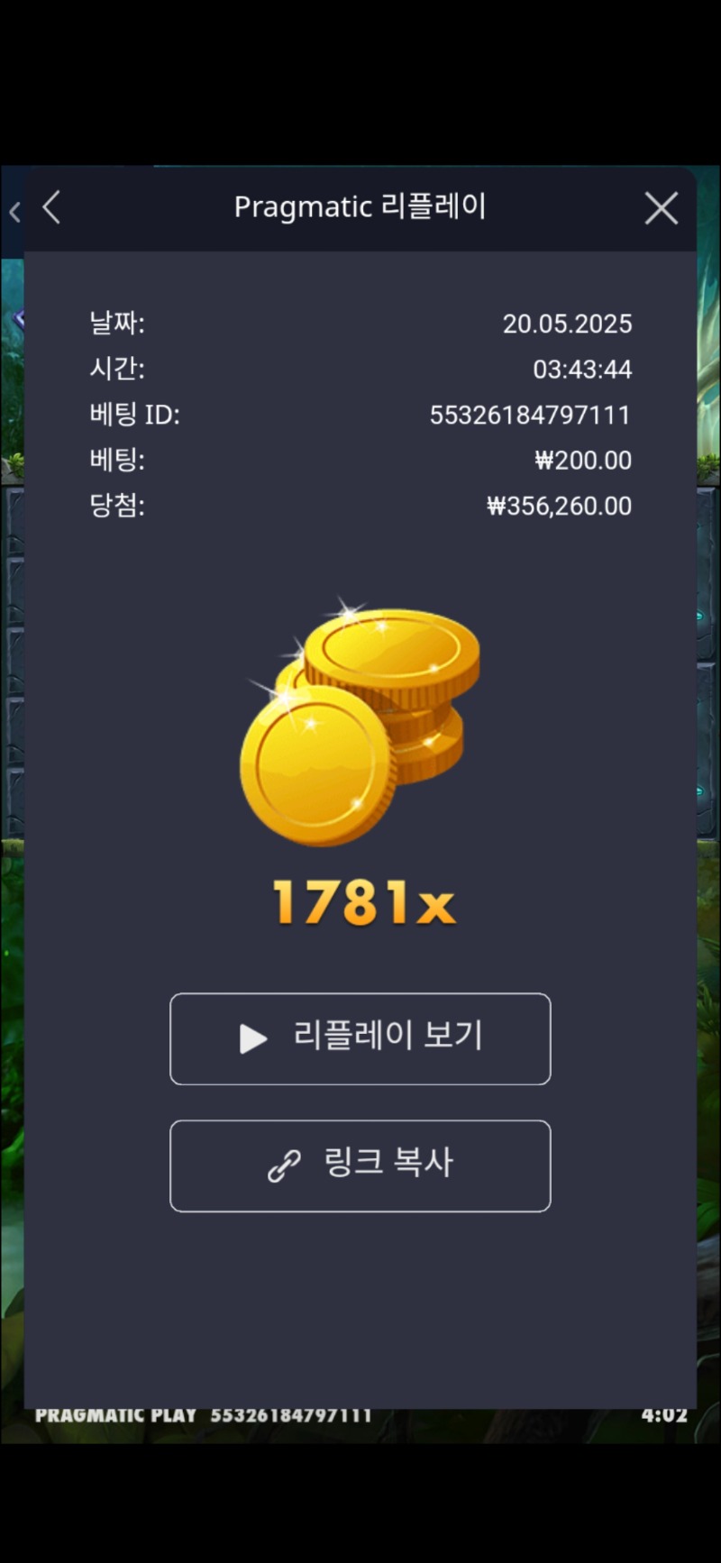 멀린 1781배
