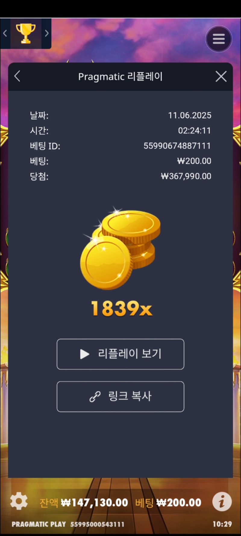 멀린 1839배