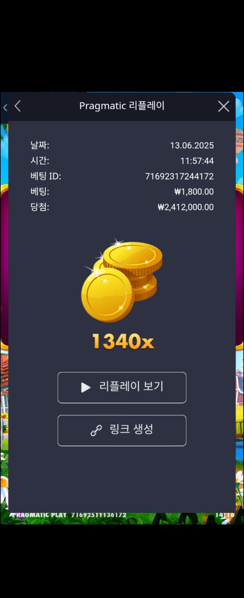 황금삽 1340배...