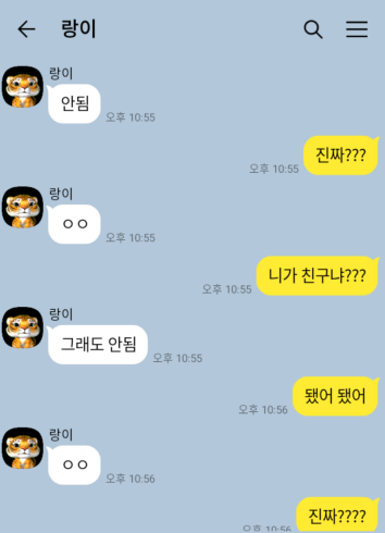 랑이가 날 배신 했어용 ㅠㅠ