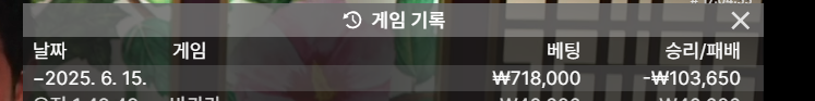 바카라 오늘 손실 중!