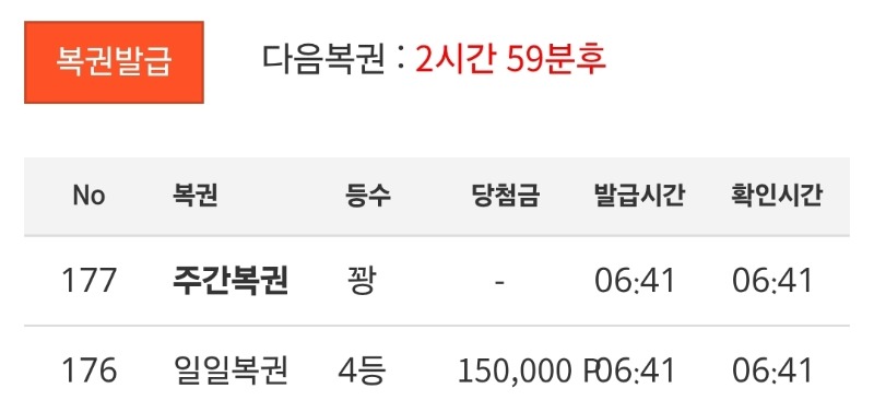 모닝쌍복!! 4등 당첨 감사합니다