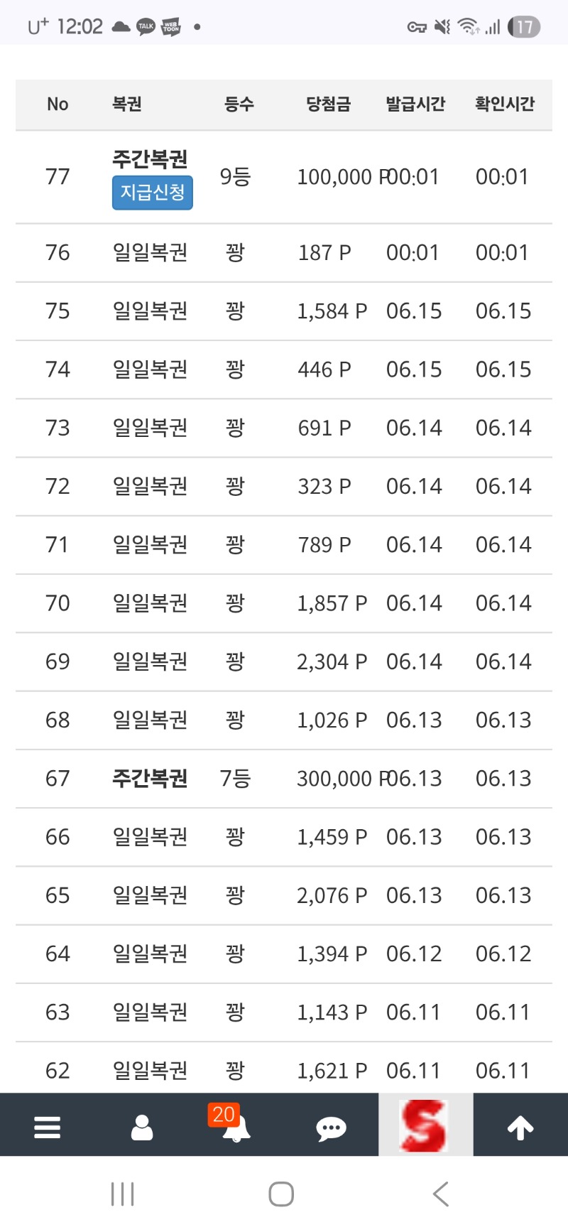 주복9등당첨
