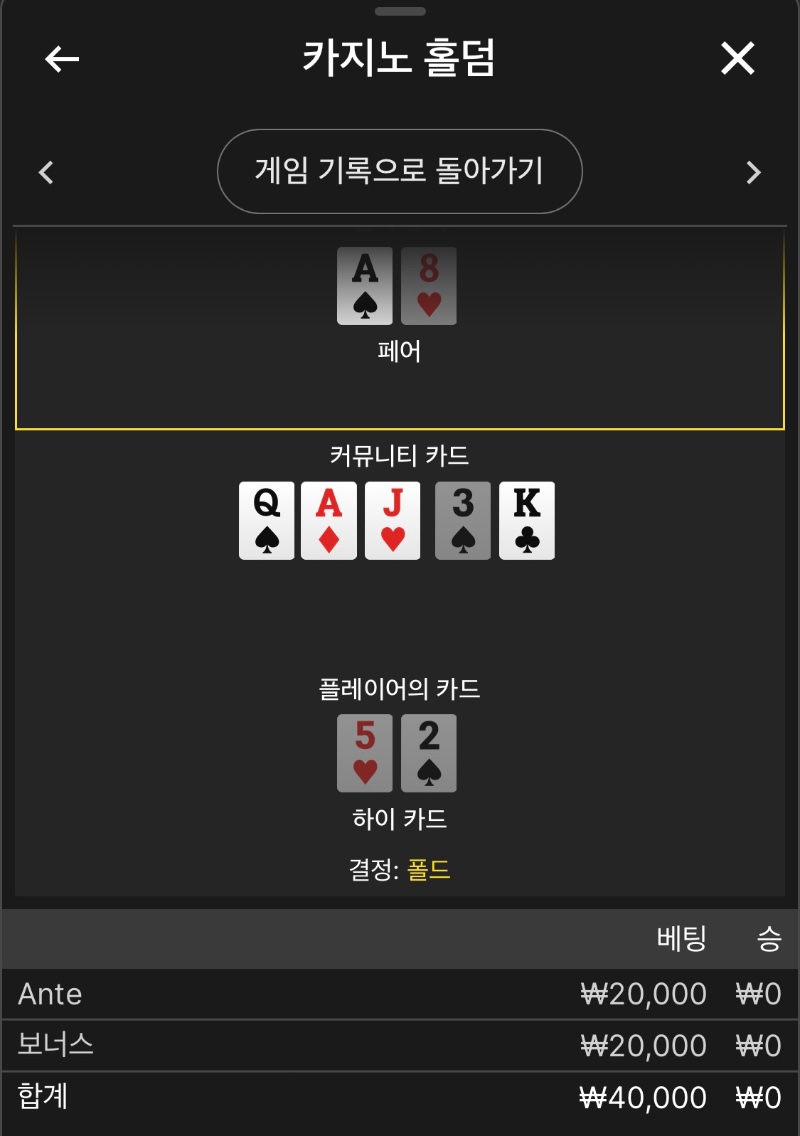 홀덤 패배