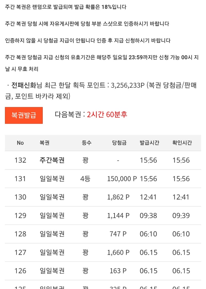 일복4등 감사합니다.~