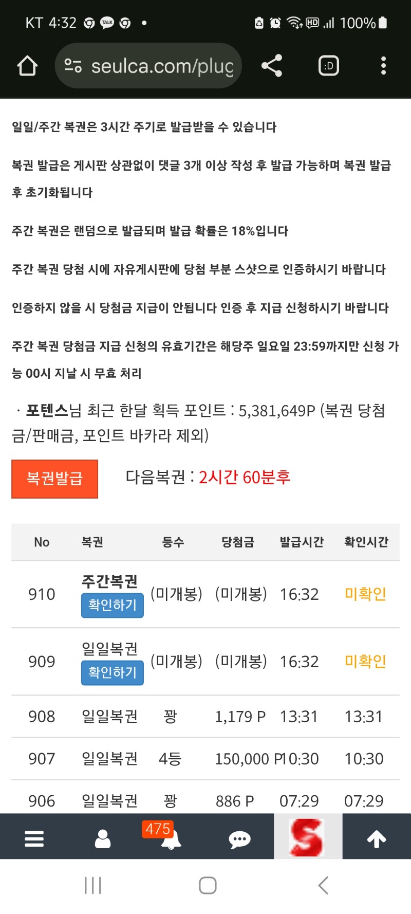 쌍복 출현
