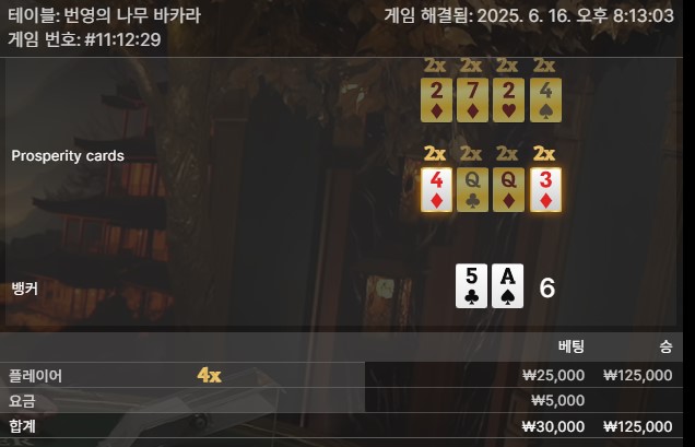 번영 바카라 승