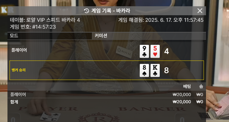 바카라 패!