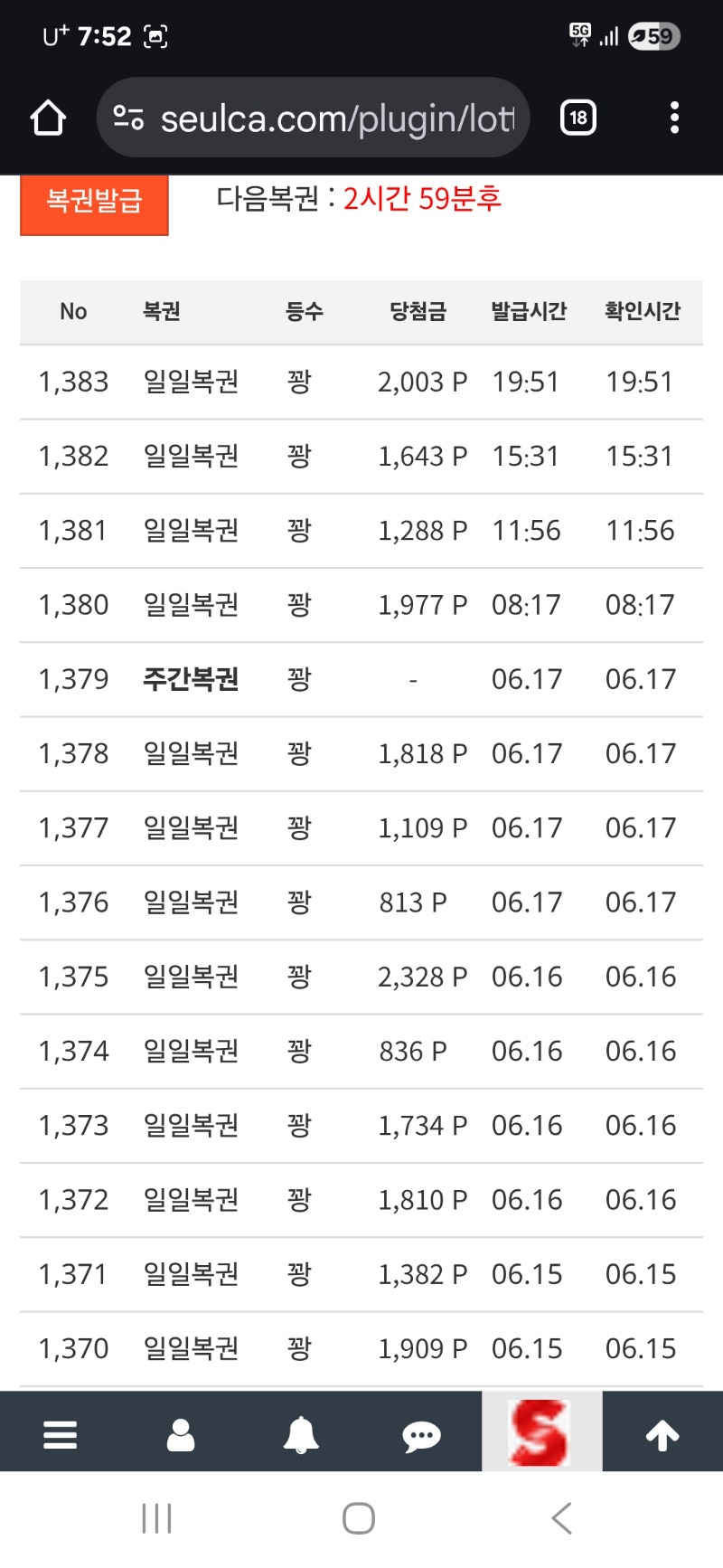 아나.일복 또 시작이네.꽝이