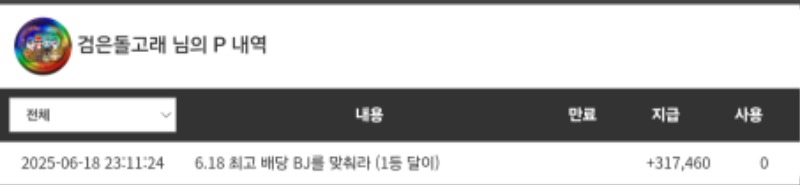 달형 1등 고마워 ㅎ