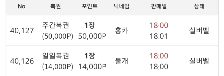 물개복권 4등 당첨ㅎㅎ