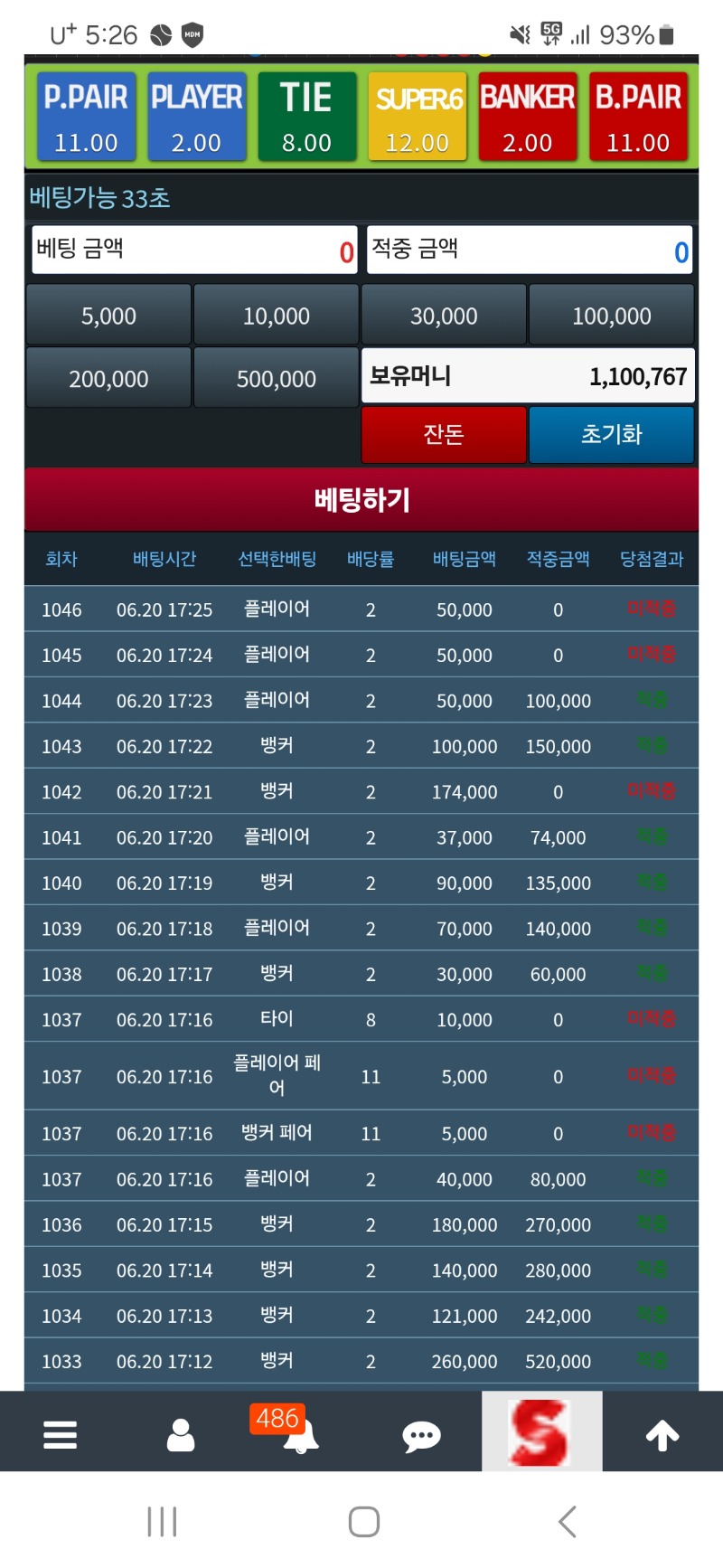 그래도 슬카라로  100만포만들었네요