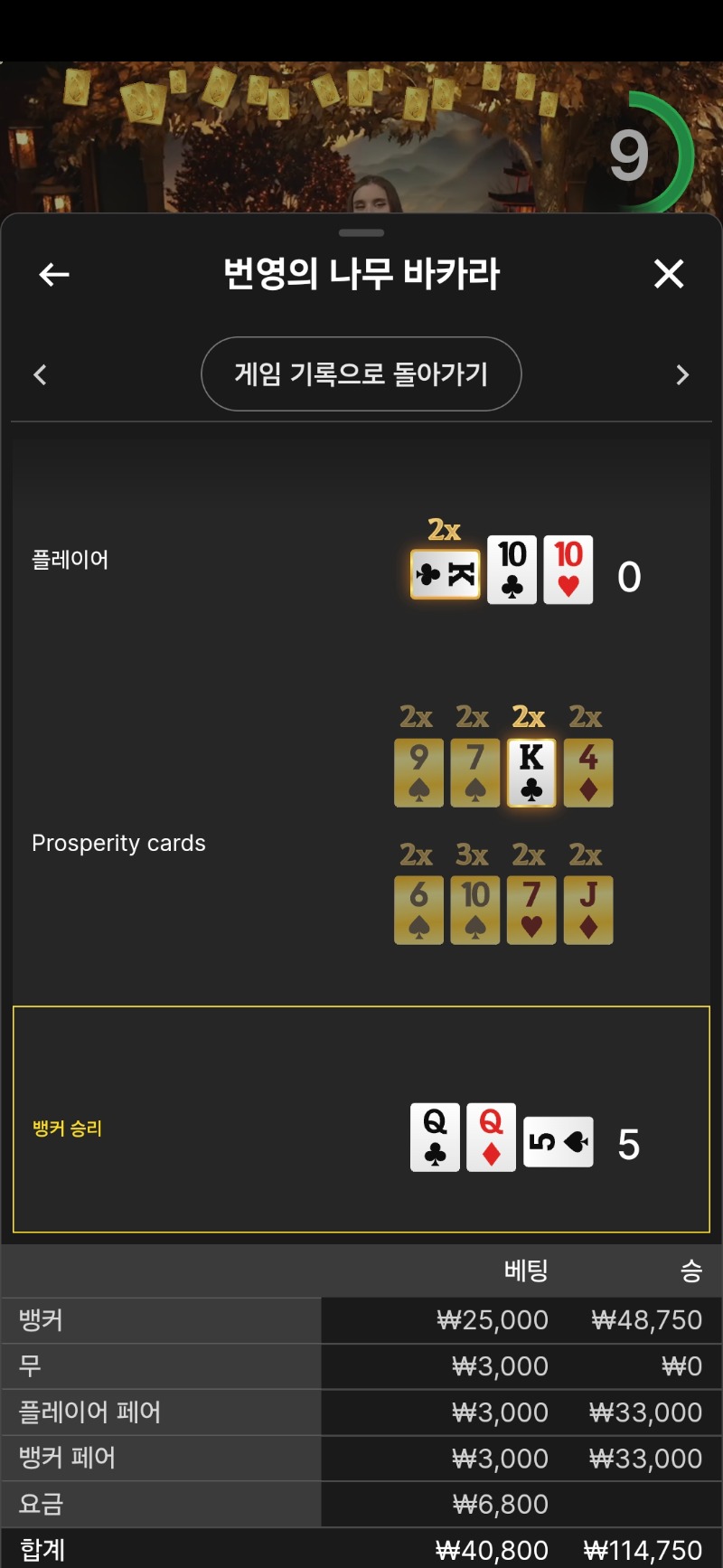 문 바카라. 쌍페어