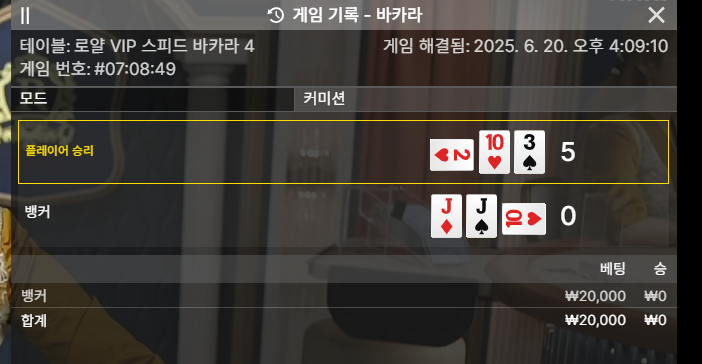 바카라 패!