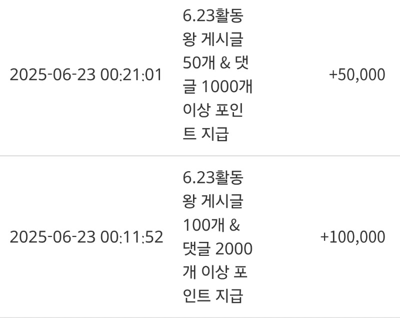 활동왕 포인트
