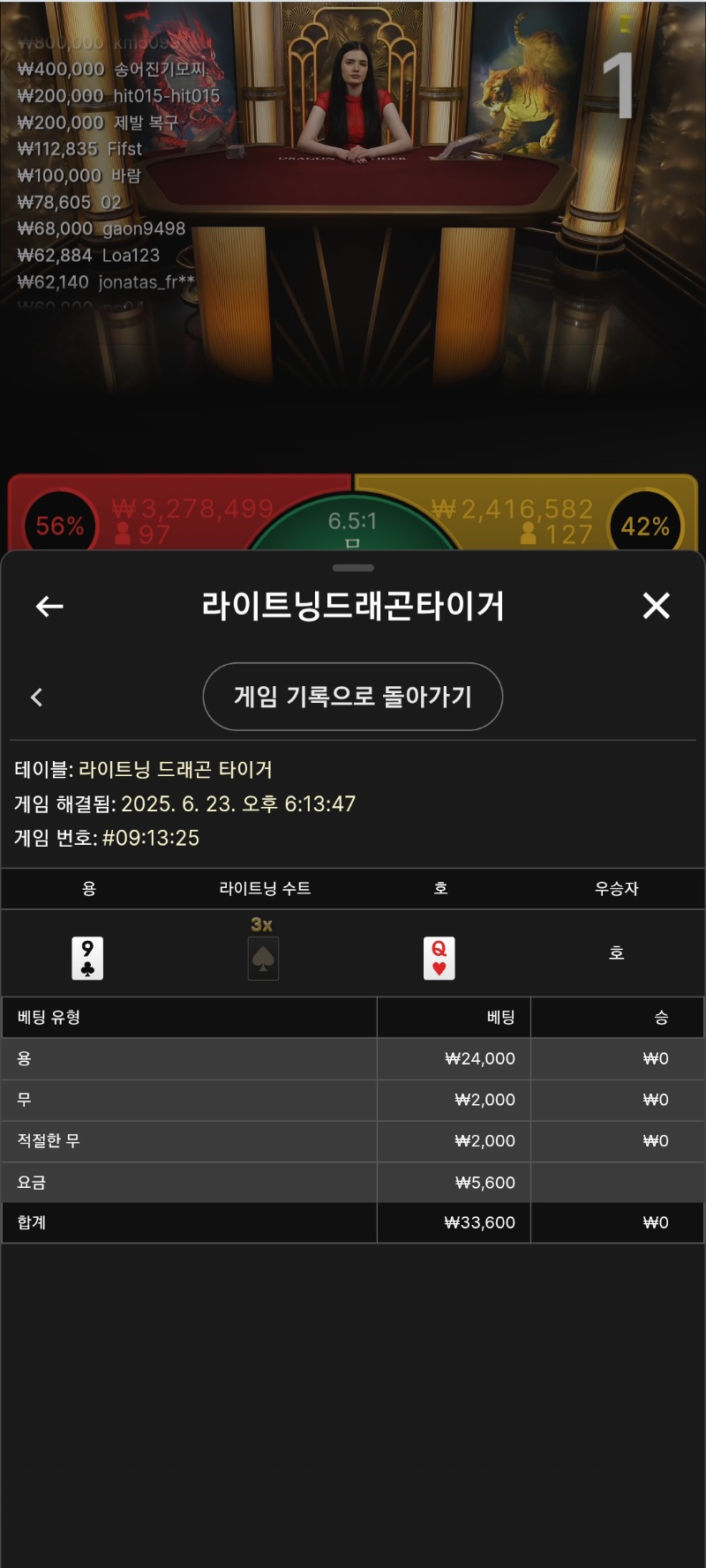시안 라이트닝용호 연패