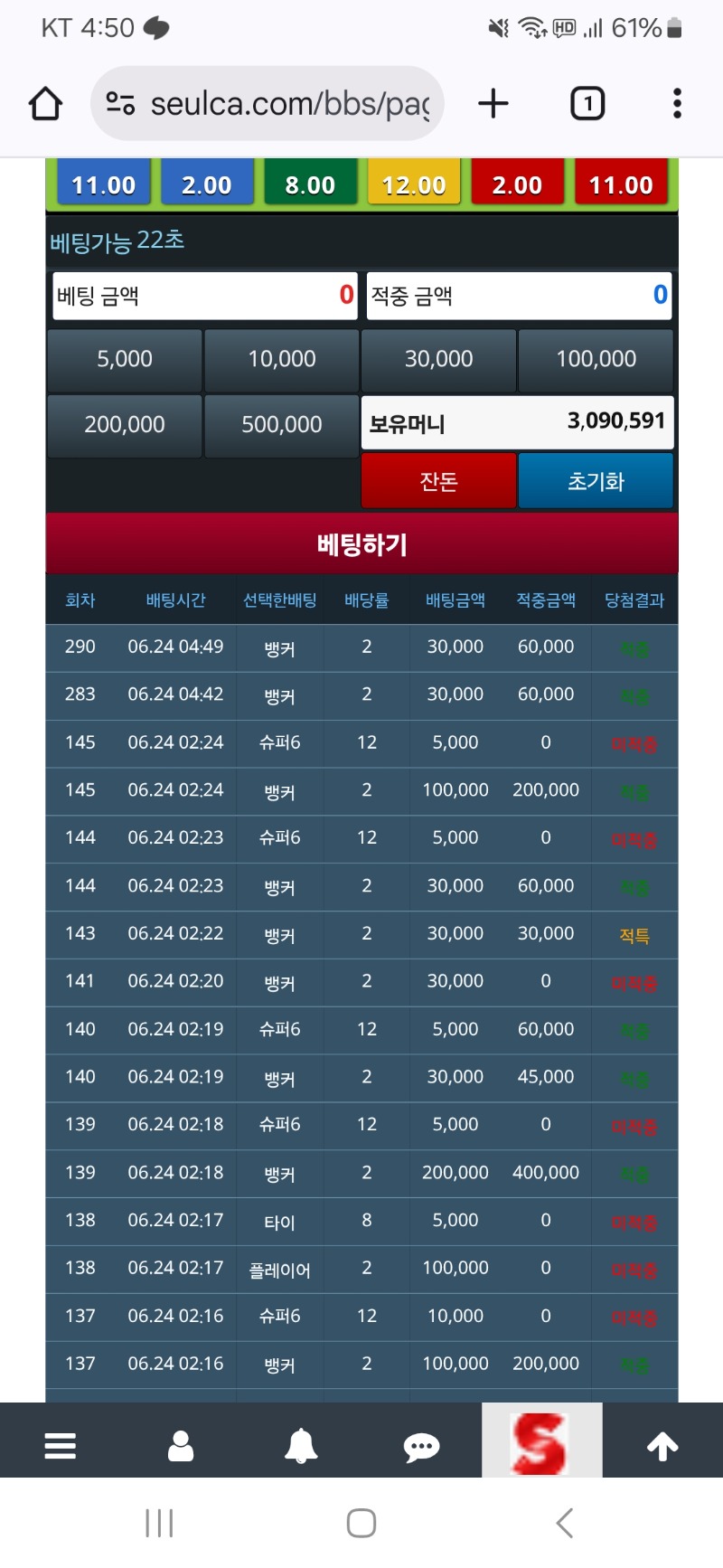 슬포 3백만 달성~