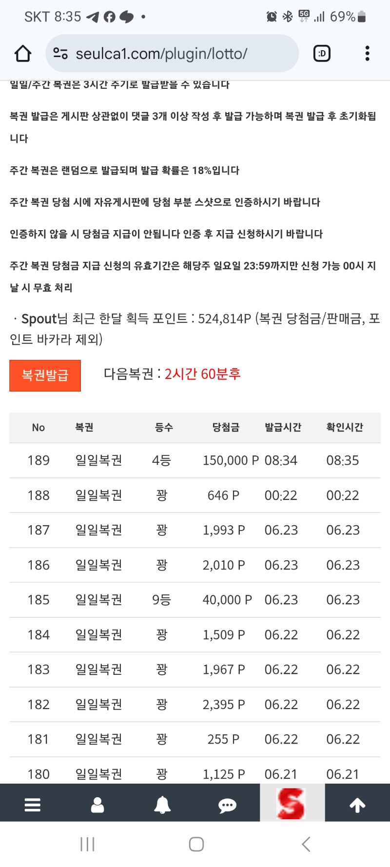 일복4등