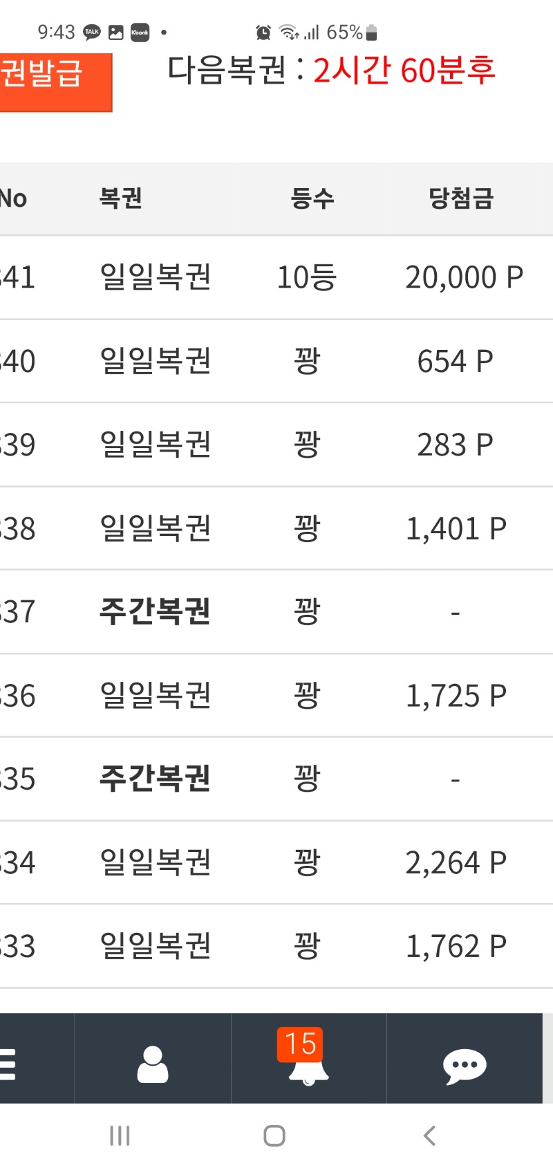 주복은 꽝 꽝 일복 이거라도 어디에요 ㅎ
