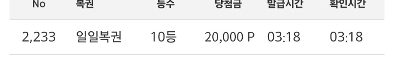 일복10등 당첨