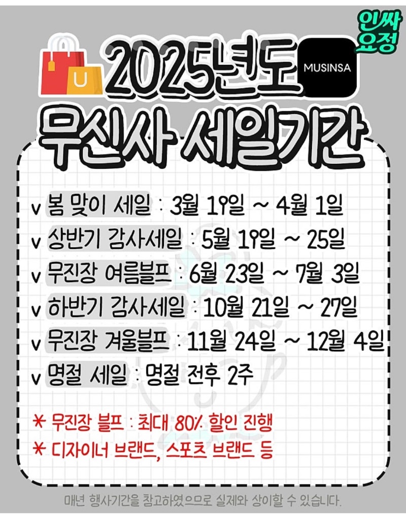 2025 세일기간 총정리