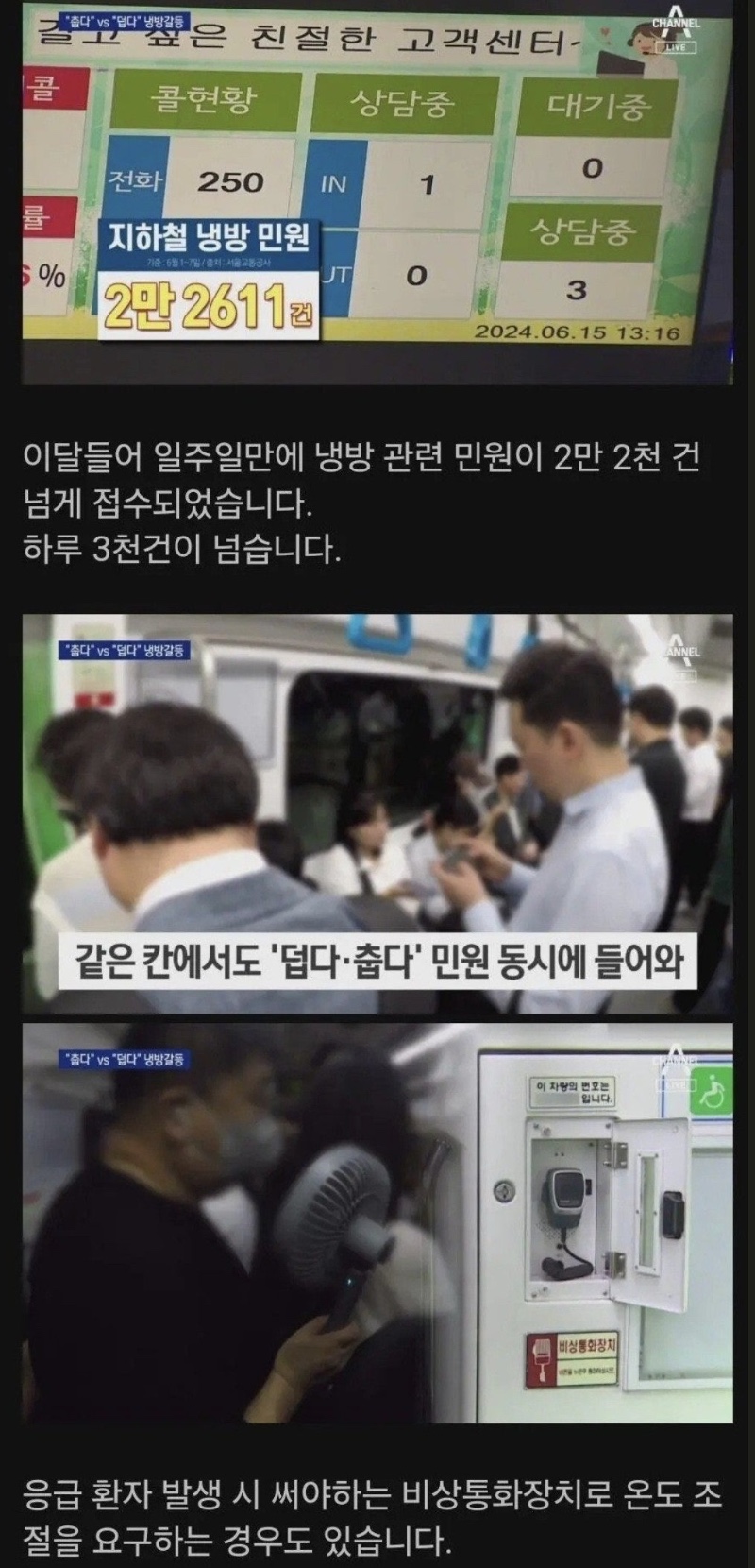하루 3000건 접수된다는 지하철 민원