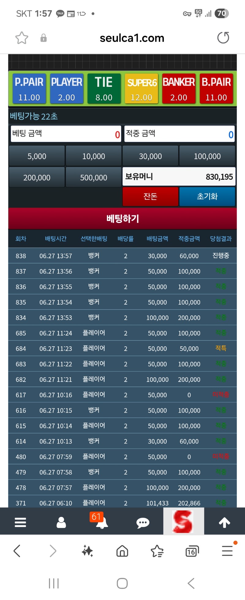 오늘 슬카라 쫌되넹