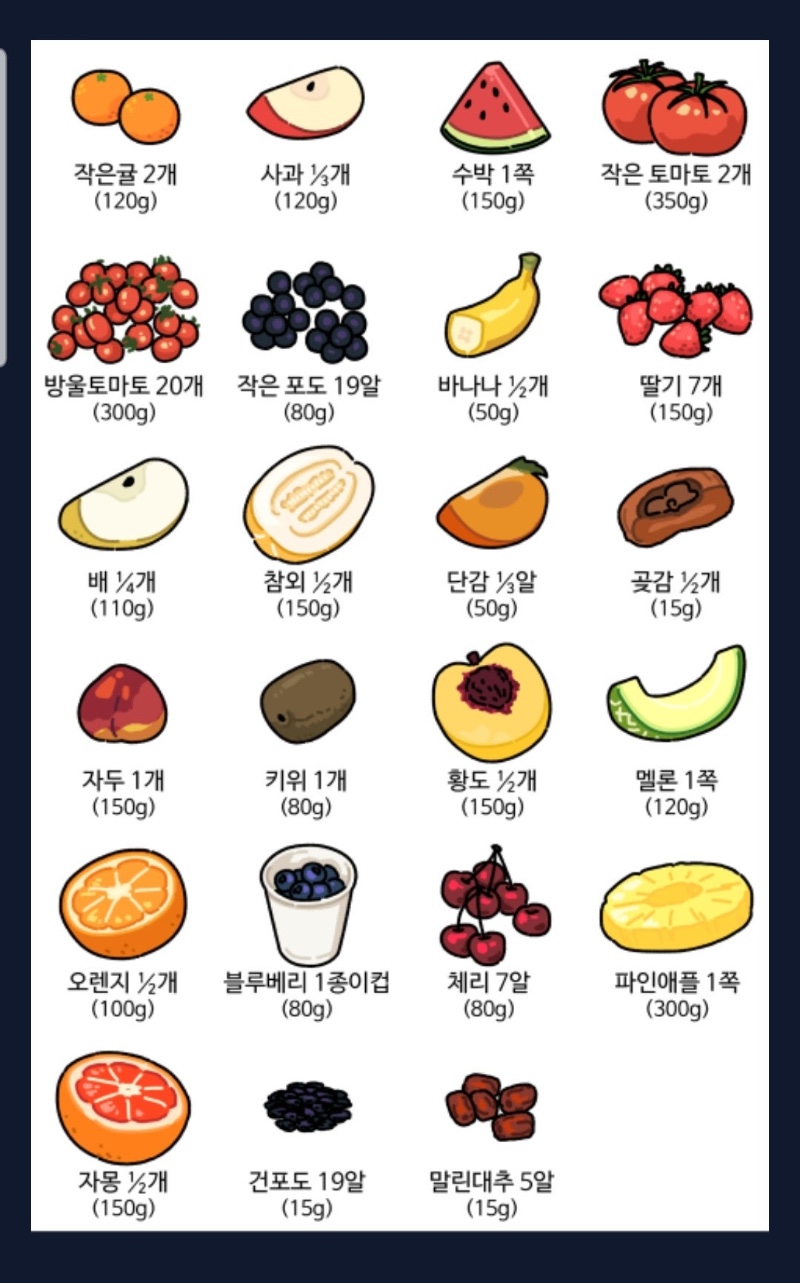음식별 식후 혈당 반응