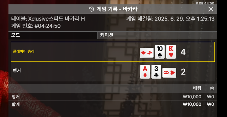 바카라 소액 연패!