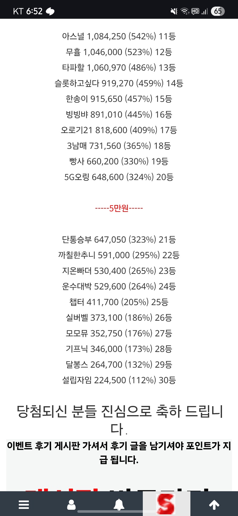 롤링왕 27등..